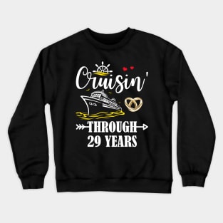 Cruising Through 29 Years Family 29th Anniversary Cruise Couple Crewneck Sweatshirt